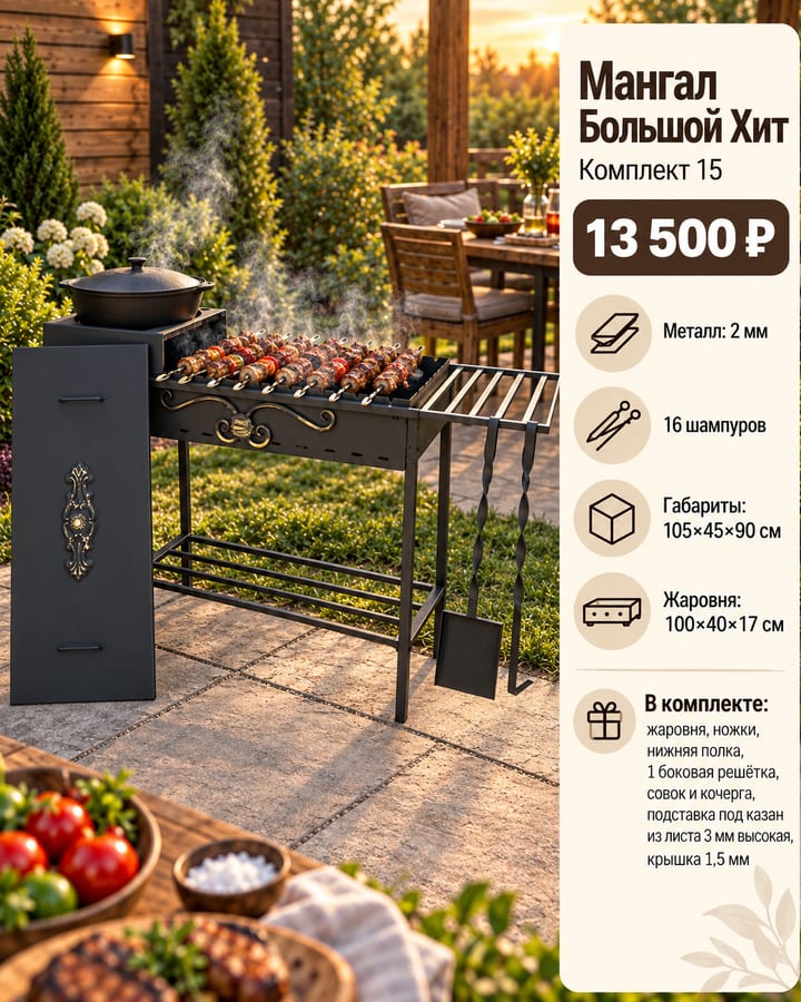 Мангал Большой Хит — Комплект 15