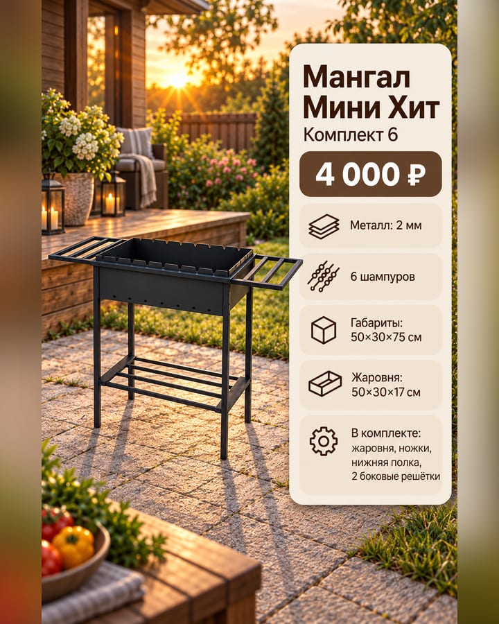 Мангал Мини Хит — Комплект 6