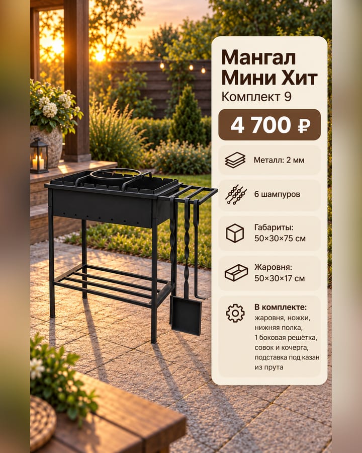 Мангал Мини Хит — Комплект 9